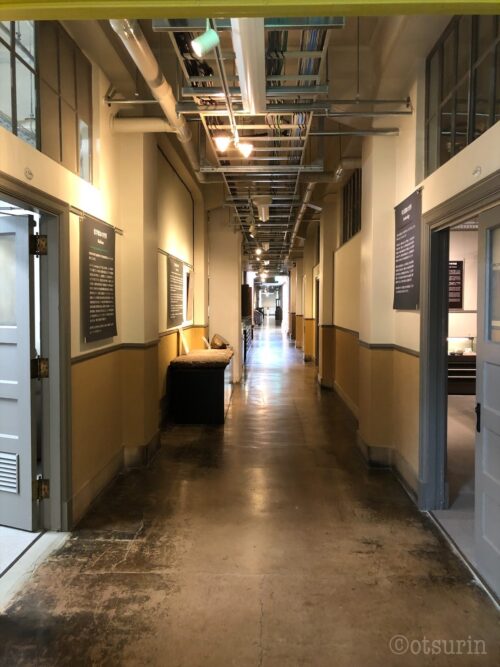 北大博物館収蔵標本室の廊下