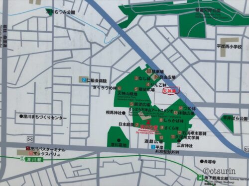 天神山緑地地図